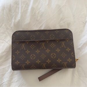 Louis Vuitton Brown Monogram Orsay Clutch w/ replaced strap